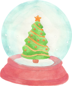 Watercolor Christmas Snow Globe Toy