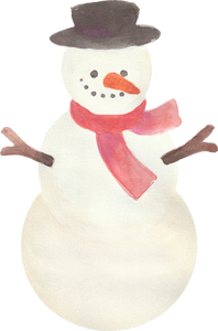 Watercolor Christmas Toy Snowman